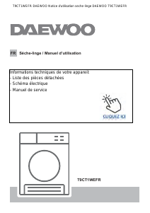 Mode d’emploi Daewoo T9CT1W0GFR Sèche-linge