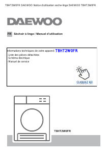 Mode d’emploi Daewoo T8HT2W0FR Sèche-linge