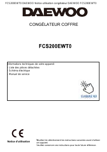 Mode d’emploi Daewoo FCS200EWT0 Congélateur