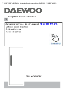 Mode d’emploi Daewoo FFN280FWR0FRF Congélateur
