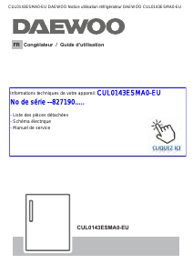 Mode d’emploi Daewoo CUL0143ESMA0-EU Congélateur