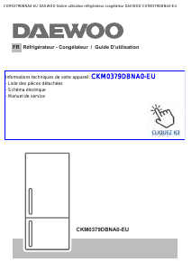 Mode d’emploi Daewoo CKM0379DBNA0-EU Réfrigérateur combiné
