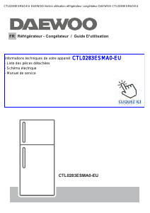 Mode d’emploi Daewoo CTL0283ESMA0-EU Réfrigérateur combiné