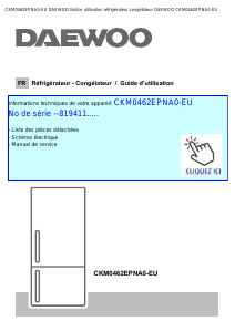 Mode d’emploi Daewoo CKM0462EPNA0-EU Réfrigérateur combiné