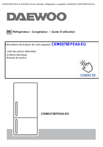 Mode d’emploi Daewoo CKM0379EPEA0-EU Réfrigérateur combiné