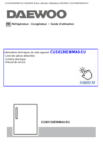 Mode d’emploi Daewoo CUS0130EWMA0-EU Réfrigérateur combiné