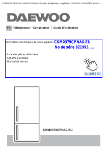 Mode d’emploi Daewoo CKM0379CPNA0-EU Réfrigérateur combiné