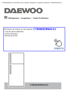 Mode d’emploi Daewoo CTM0463EWNA0-EU Réfrigérateur combiné