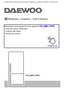 Mode d’emploi Daewoo FKL268FLT0FR Réfrigérateur combiné