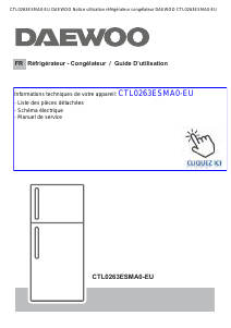 Mode d’emploi Daewoo CTL0263ESMA0-EU Réfrigérateur combiné