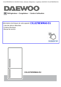 Mode d’emploi Daewoo CKL0278EWMA0-EU Réfrigérateur combiné