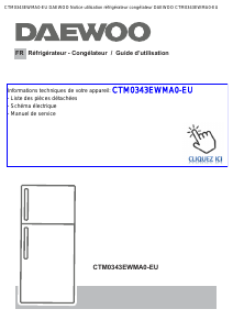 Mode d’emploi Daewoo CTM0343EWMA0-EU Réfrigérateur combiné