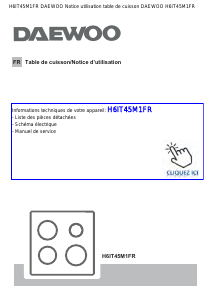 Mode d’emploi Daewoo H6IT45M1FR Table de cuisson