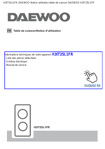 Mode d’emploi Daewoo H3IT25L1FR Table de cuisson