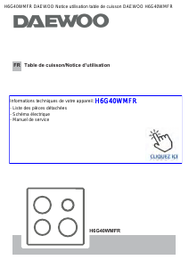 Mode d’emploi Daewoo H6G40WMFR Table de cuisson