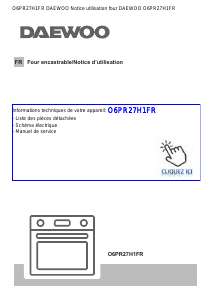 Mode d’emploi Daewoo O6PR27H1FR Four