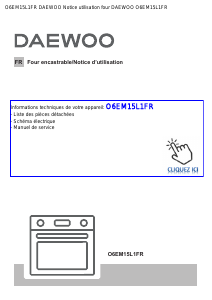Mode d’emploi Daewoo O6EM15L1FR Four