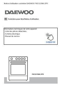 Mode d’emploi Daewoo F6CG15WL1FR Cuisinière