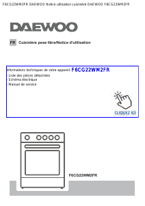 Mode d’emploi Daewoo F6CG22WM2FR Cuisinière