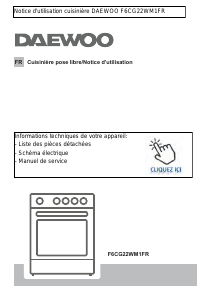 Mode d’emploi Daewoo F6CG22WM1FR Cuisinière