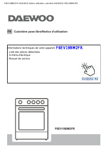 Mode d’emploi Daewoo F6EV19BM2FR Cuisinière