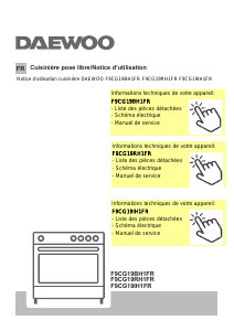 Mode d’emploi Daewoo F9CG19IH1FR Cuisinière