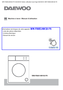 Mode d’emploi Daewoo WM-FB8514W1B-FR Lave-linge