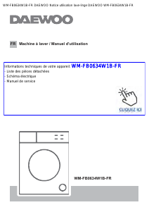 Mode d’emploi Daewoo WM-FB0634W1B-FR Lave-linge
