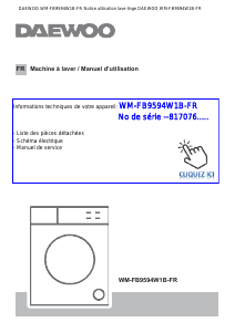Mode d’emploi Daewoo WM-FB9594W1B-FR Lave-linge