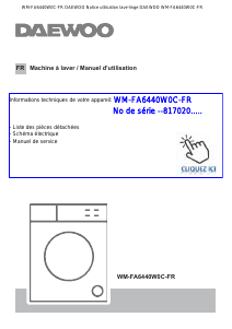 Mode d’emploi Daewoo WM-A6440W0C-FR Lave-linge