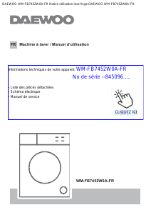 Mode d’emploi Daewoo WM-FB7452W0A-FR Lave-linge