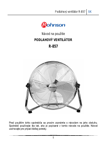 Návod Rohnson R-857 Ventilátor