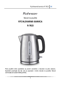 Návod Rohnson R-7615 Kanvica