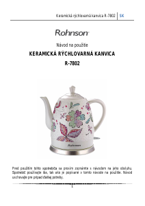 Návod Rohnson R-7802 Kanvica