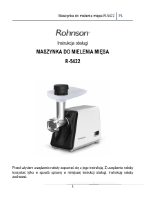 Instrukcja Rohnson R-5422 Maszynka do mielenia