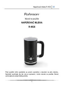 Návod Rohnson R-4416 Napeňovač mlieka