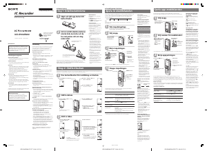 Bruksanvisning Sony ICD-B100 Diktafon