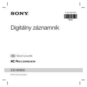 Návod Sony ICD-BX800 Záznamník zvuku
