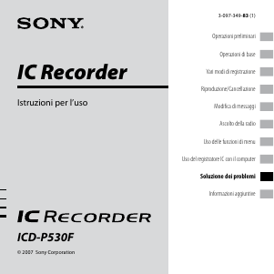 Manuale Sony ICD-P530F Registratore vocale