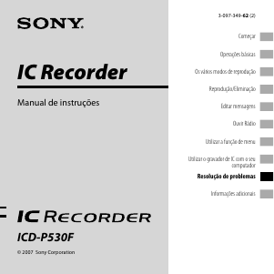 Manual Sony ICD-P530F Gravador de voz