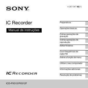 Manual Sony ICD-PX312 Gravador de voz