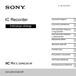 Instrukcja Sony ICD-UX513F Dyktafon