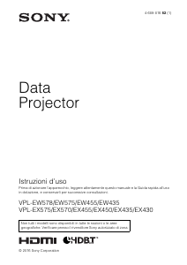 Manuale Sony VPL-EX430 Proiettore