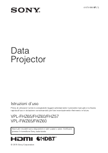 Manuale Sony VPL-FHZ60 Proiettore