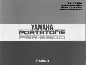 Mode d’emploi Yamaha PSR-6300 Portatone Clavier éléctronique