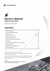 Manual AlpicAir AWI-54HRDC1TW1 Air Conditioner