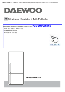 Mode d’emploi Daewoo FKM331EWN1FR Réfrigérateur combiné