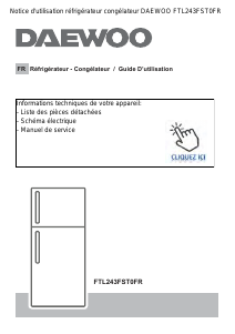 Mode d’emploi Daewoo FTL243FST0FR Réfrigérateur combiné