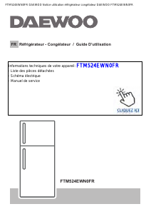 Mode d’emploi Daewoo FTM524EWN0FR Réfrigérateur combiné