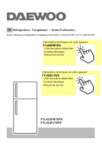 Mode d’emploi Daewoo FTL433FWT0FR Réfrigérateur combiné
